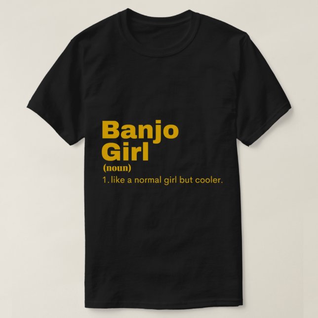 Banjo  Girl - Banjo T-Shirt (Design Front)