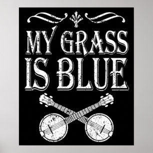 Banjo Heartbeat Bluegrass Gift Country Music Banjo Poster