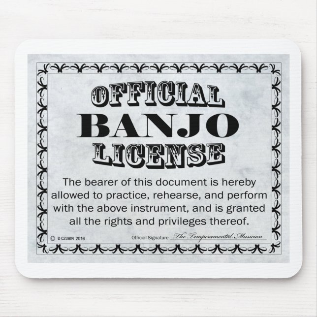 Banjo License Mouse Mat (Front)