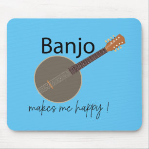 Banjo Makes Me Happy Mouse Mat