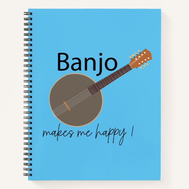 Banjo Makes Me Happy Music Notebook (Front)