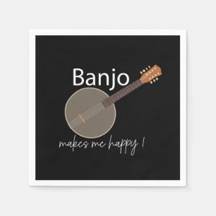 Banjo Makes Me Happy Musical Party Napkin