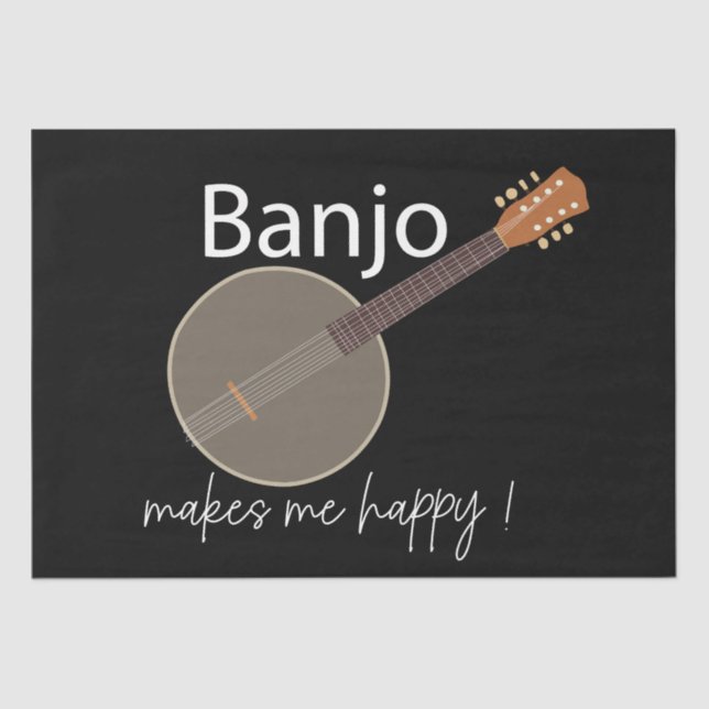 Banjo Makes Me Happy Tissue Paper (Front)