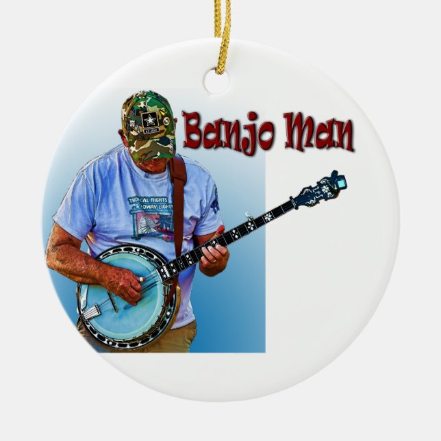 BANJO MAN CERAMIC TREE DECORATION (Front)