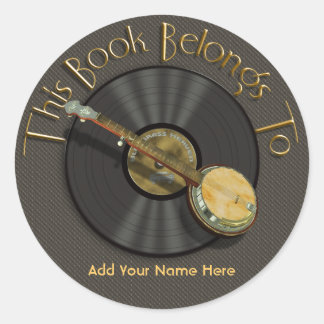Banjo Music Bookplate Stickers