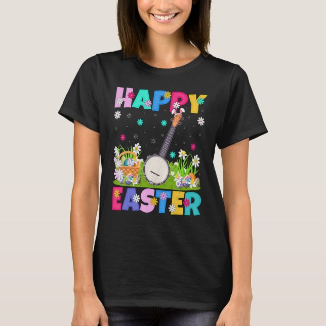 Banjo Music   Happy Easter Bunny Banjo Easter Sund T-Shirt (Front)