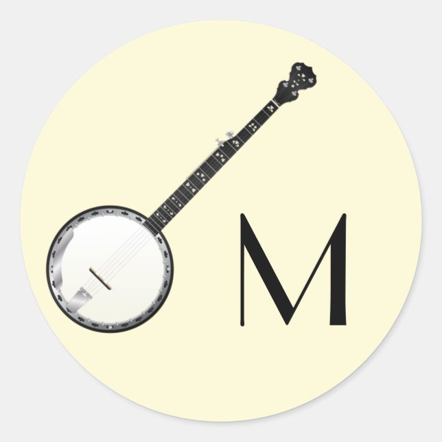 Banjo Musician Music Teacher Classic Round Sticker (Front)