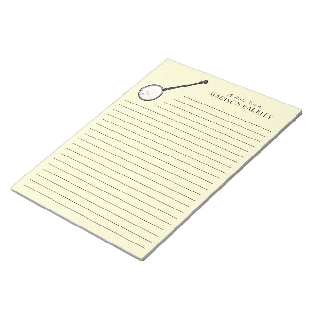 Banjo Musician Music Teacher Notepad (Angled)