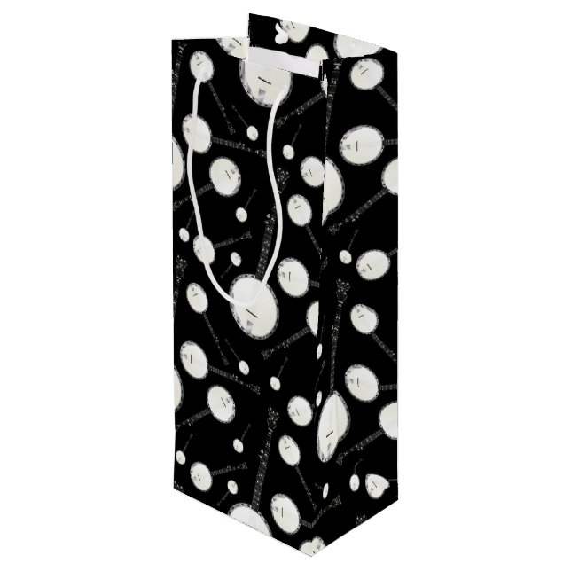 Banjo Musician Music Teacher Wine Gift Bag (Back Angled)