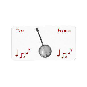 Banjo & Notes Gift Sticker Tag