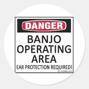 Banjo Operating Area Classic Round Sticker