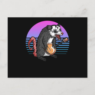 Banjo Opossum Folk Country Music Lover Postcard