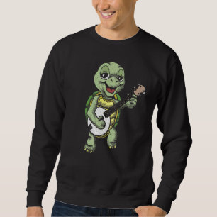 Banjo Picking Turtle Cute Terrapin Music Graphic 1 Sweatshirt