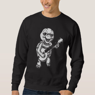 Banjo Picking Turtle Cute Terrapin Music Graphic Sweatshirt