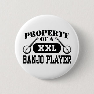 Banjo Player 6 Cm Round Badge