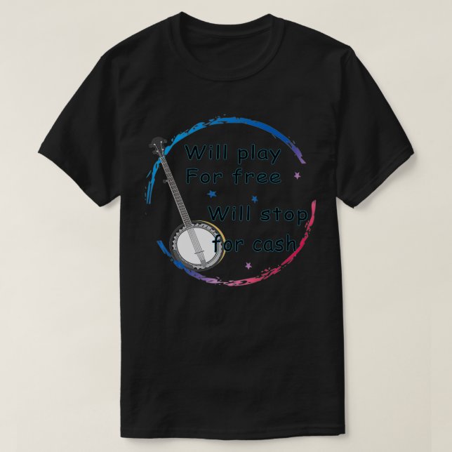 Banjo Player Bluegrass 40 years  T-Shirt (Design Front)