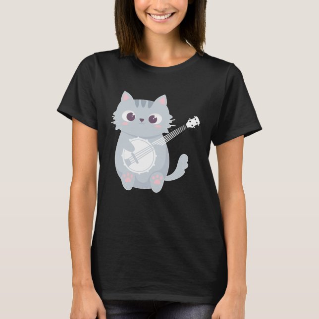 Banjo Player Cat Banjo  Banjoist Banjo  1 T-Shirt (Front)