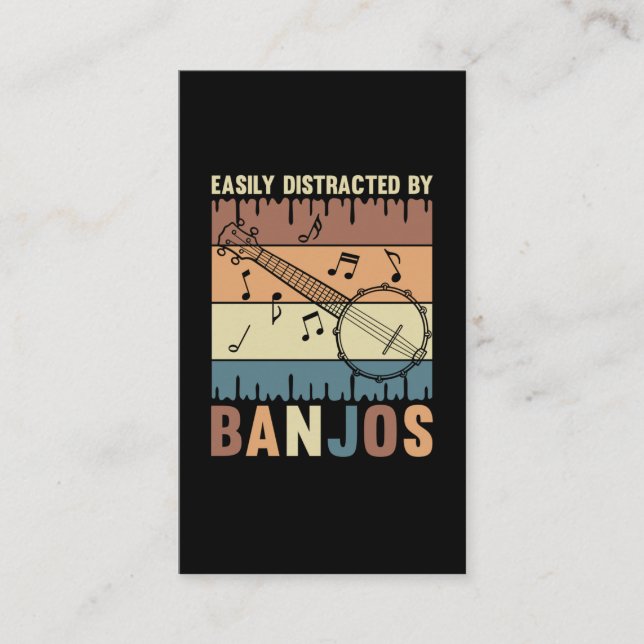 Banjo Player Folk Country Music Lover Business Card (Front)