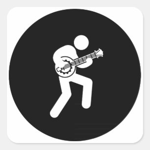 Banjo Player Square Sticker