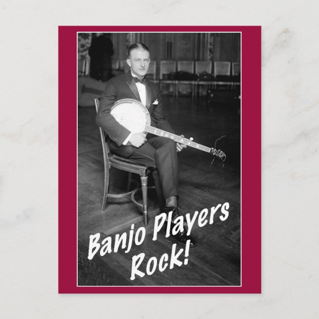 Banjo Players Rock Postcard (Front)