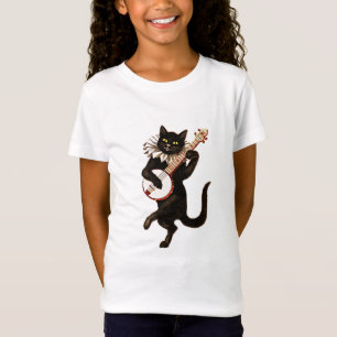 Banjo-Playing Black Cat T-Shirt