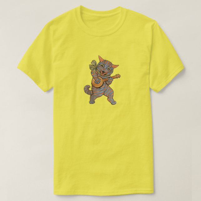 Banjo Playing Cat T-Shirt (Design Front)