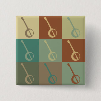Banjo Pop Art 15 Cm Square Badge