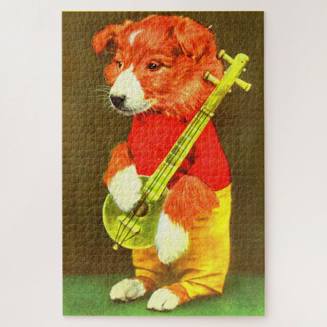 Banjo puppy jigsaw puzzle (Vertical)