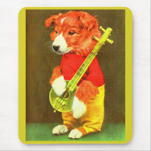 Banjo puppy mouse mat
