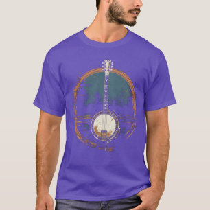 Banjo Retro Bluegrass Vintage Distressed Cottageco T-Shirt