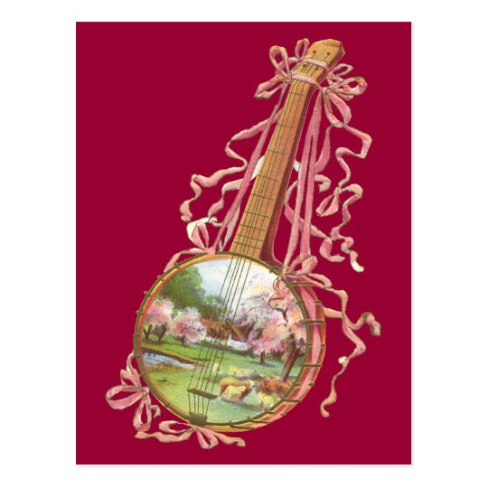 Banjo Ribbons Postcard
