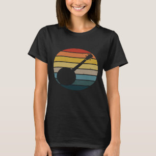Banjo Silhouette On A Distressed Retro Sunset T-Shirt