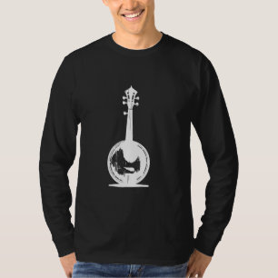 Banjo Sketch Folk Music Bluegrass Band T-Shirt