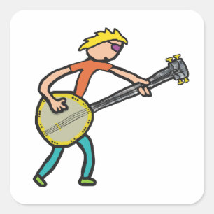 Banjo Square Sticker