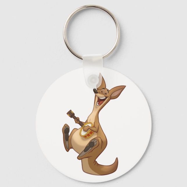 Banjo-Strummin’ Kangaroo Keychain (Front)
