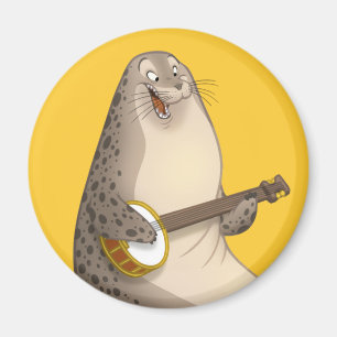 Banjo Strummin' Seal Magnet