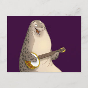 Banjo Strummin' Seal Postcard