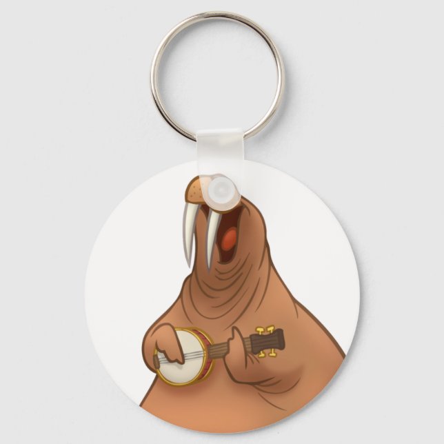 Banjo-Strummin' Walrus Keychain (Front)