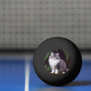 Banjo The Fluffy Grey And White Persian Cat, Ping Pong Ball