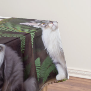Banjo The Fluffy Grey And White Persian Cat,  Tablecloth