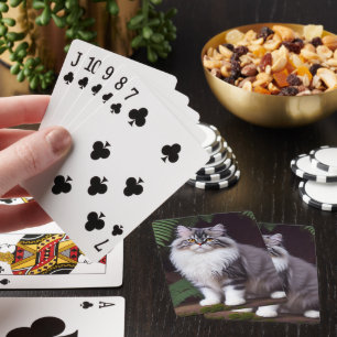 Banjo The Fluffy Grey And White Persian  Playing Cards