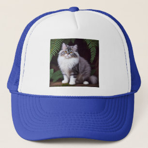 Banjo The Fluffy Grey And White Persian Trucker Hat