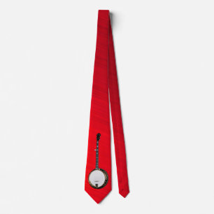 BANJO-TIE-ON BRUSHED RED CHERRY TIE