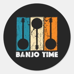 Banjo Time Bluegrass Banjo Player Classic Round Sticker
