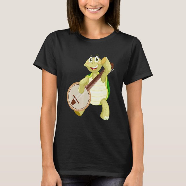 Banjo Turtle Turtle Playing Banjo T-Shirt (Front)