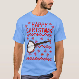 Banjo Ugly Christmas Banjoist Folk Musician T-Shirt