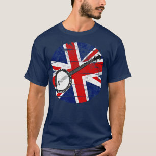 Banjo UK Flag Britain Banjoist British Musician T-Shirt