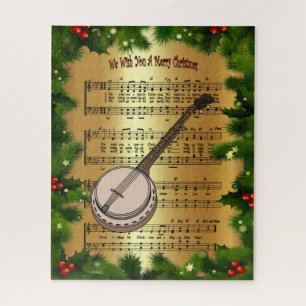 Banjo ~ “We Wish You A Merry Christmas” ~  Jigsaw Puzzle