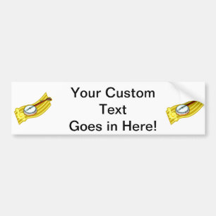 Banjo With Treble Clef ribbon design Bumper Sticker