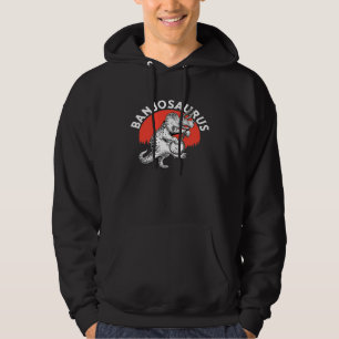 Banjosaurus Triceratops Dinosaur Playing Banjo Re Hoodie